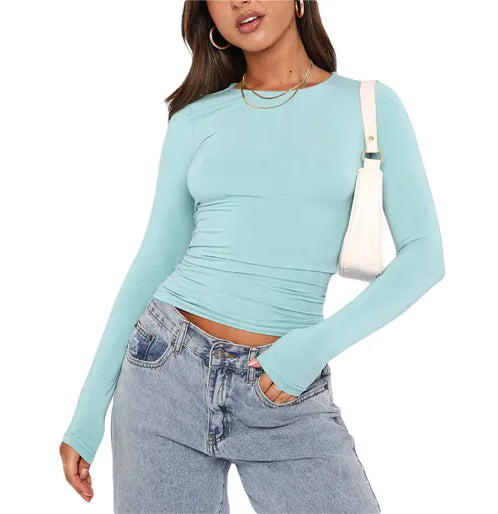 Women's Slim Fit Long-Sleeve Pullover