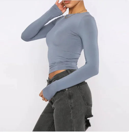 Women's Slim Fit Long-Sleeve Pullover